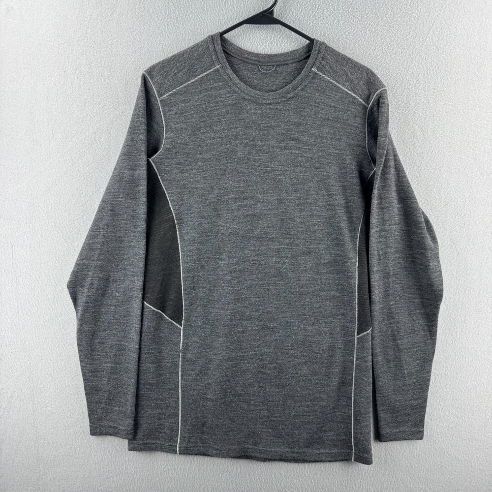 Kuhl Merino Wool Crewneck Shirt Mens Large Gray Base Layer Tee Shirt